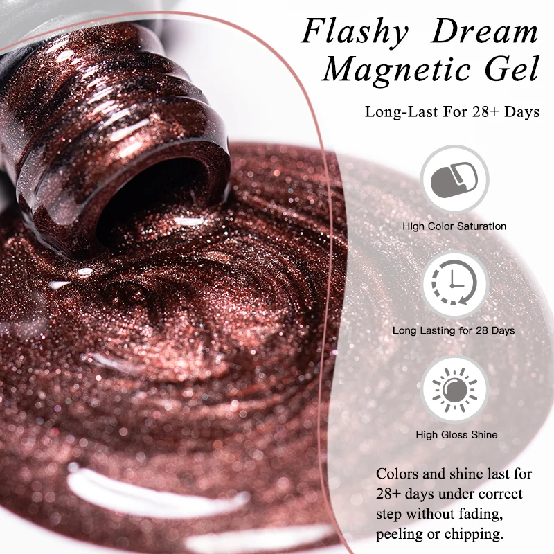 7 قطعة حلم مبهرج القط المغناطيسي هلام مسمار مجموعة طلاء الأظافر الترا تألق الزجاج حبة تأثير شبه دائم نقع قبالة UV هلام الورنيش مسمار الفن #6