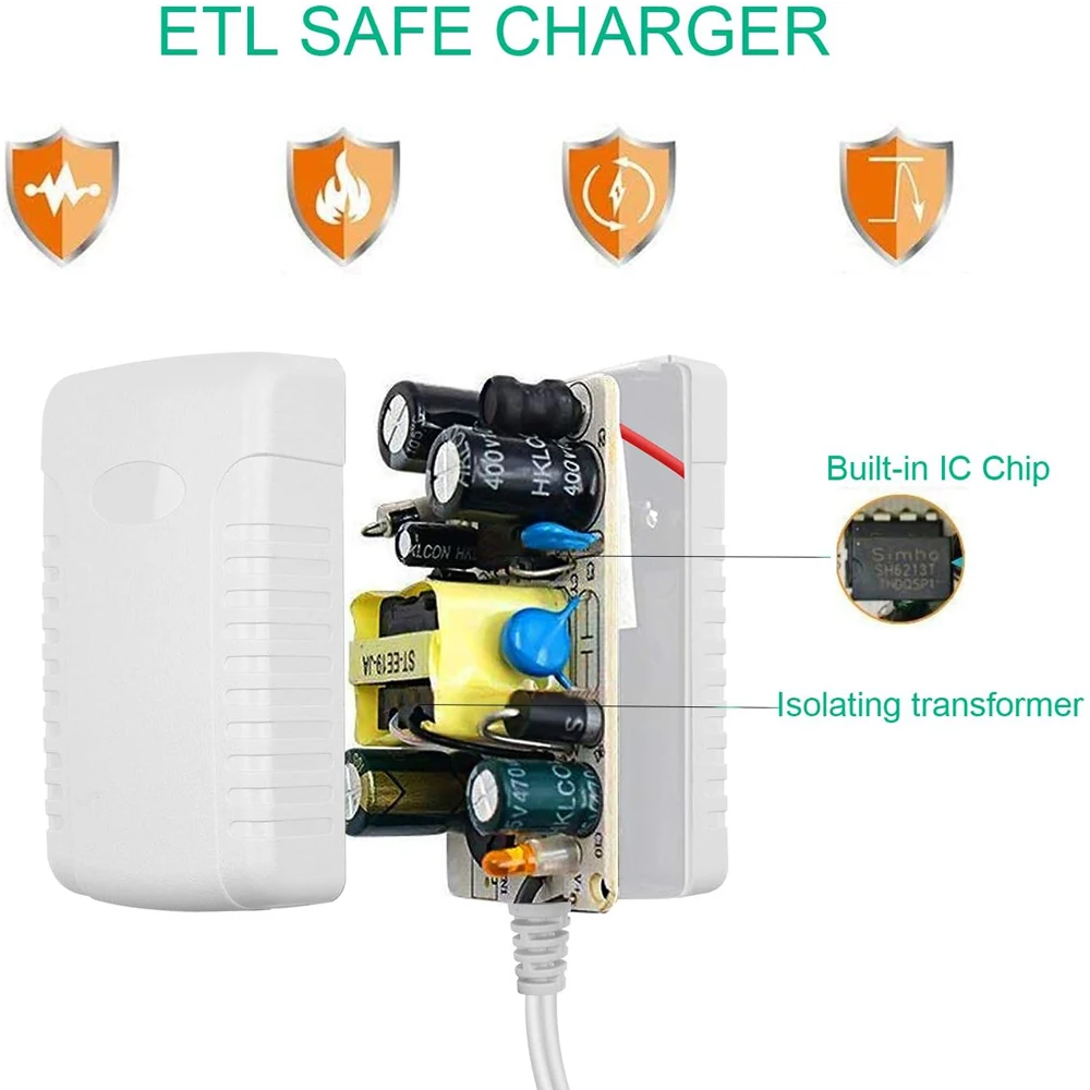 Adaptateur secteur UE avec coque blanche, alimentation, pipeline 12 V, 3A, l\'autorisation, 5V, 24V, 110V, 220V à 12 V DC, 5W, 10W, 12W, 24W, 36W, 38W
