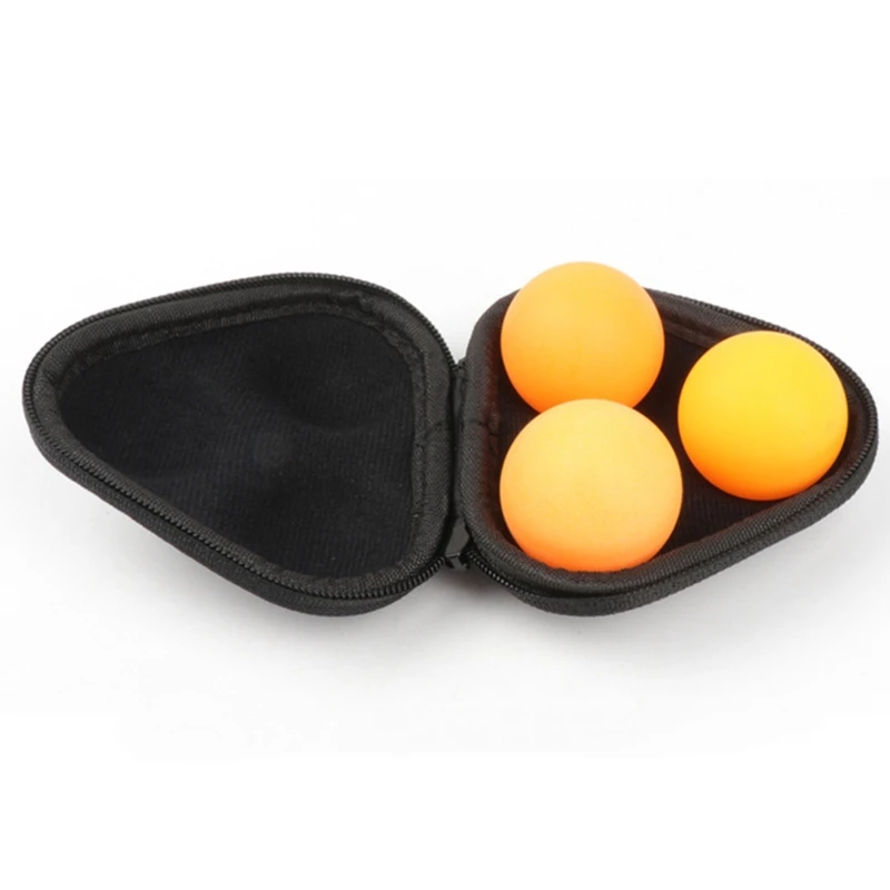 Trendy PU Leather 3 Ping-pong Balls Storage Box Black Table Tennis Box Storage Case Waterproof Sport Training Accessory