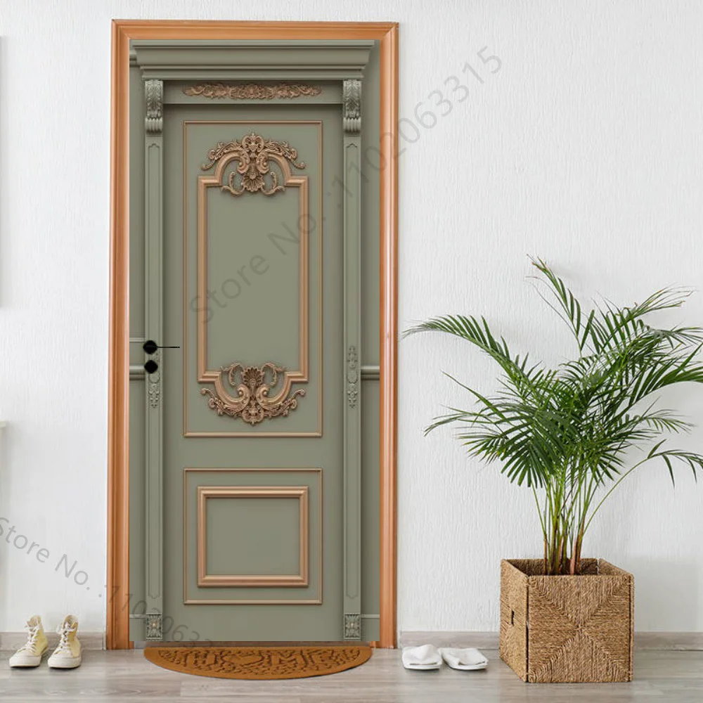 Metal Doors Wooden Door Sticker Mural Peel&Stick Wallpaper Self-adhesive Telephone Booth Decals Removable Pvc Waterproof Poster