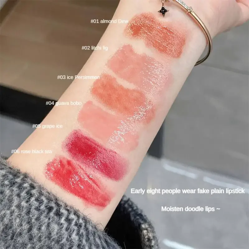 Wasser licht Lippen glasur Spiegel Glitzer Lippen tönung lang anhaltende feuchtigkeit spendende Liebe Herzform feste Lippenstift Stift Lippen Make-up Kosmetik