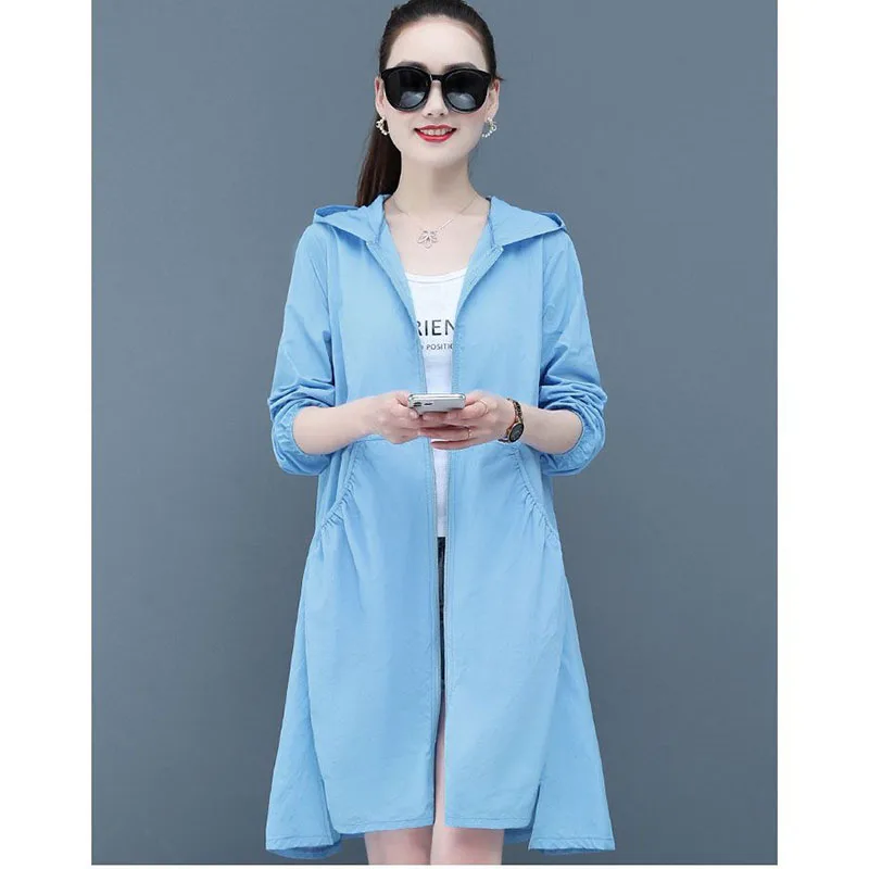 ครีมกันแดดบางเสื้อผ้าผู้หญิงเสื้อแจ็คเก็ตยาว 2025 ฤดูร้อนใหม่ป้องกันรังสียูวีเกาหลีอเนกประสงค์ครีมกันแดดเสื้อแจ็คเก็ตหญิง Windbreakers