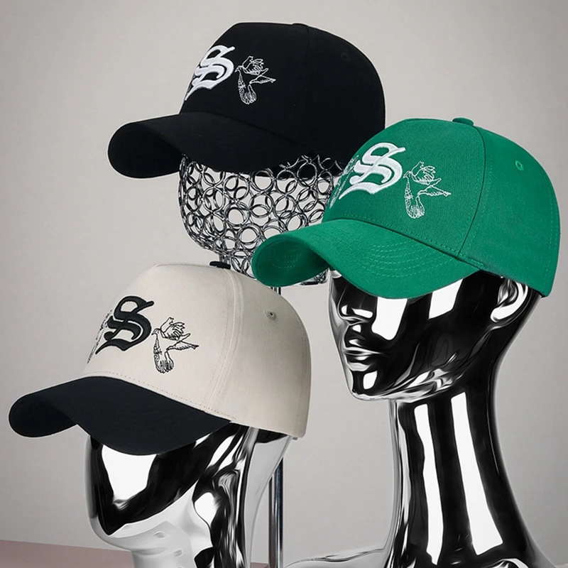 Outdoor Sports Sunshade Caps Breathable Cotton Cycling Running Golf Caps Fashion Pigeon Musical Note Embroidered Sports Hat