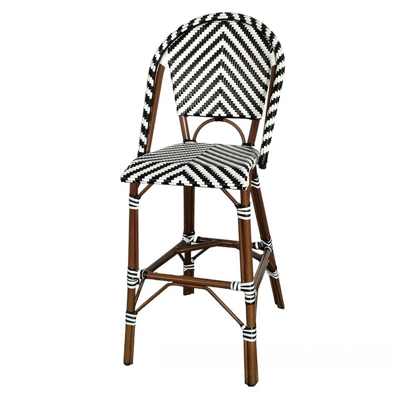

Cafe commercial street courtyard high back bar chair, manufacturer wholesale bar milk tea shop high back bar chair