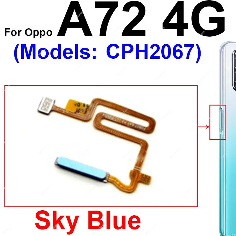 Fingerprint Sensor Flex Cable For OPPO A72 A74 A76 A77 A77S 4G 5G Touch Power Button Finger Print Sensor Flex Ribbon Parts