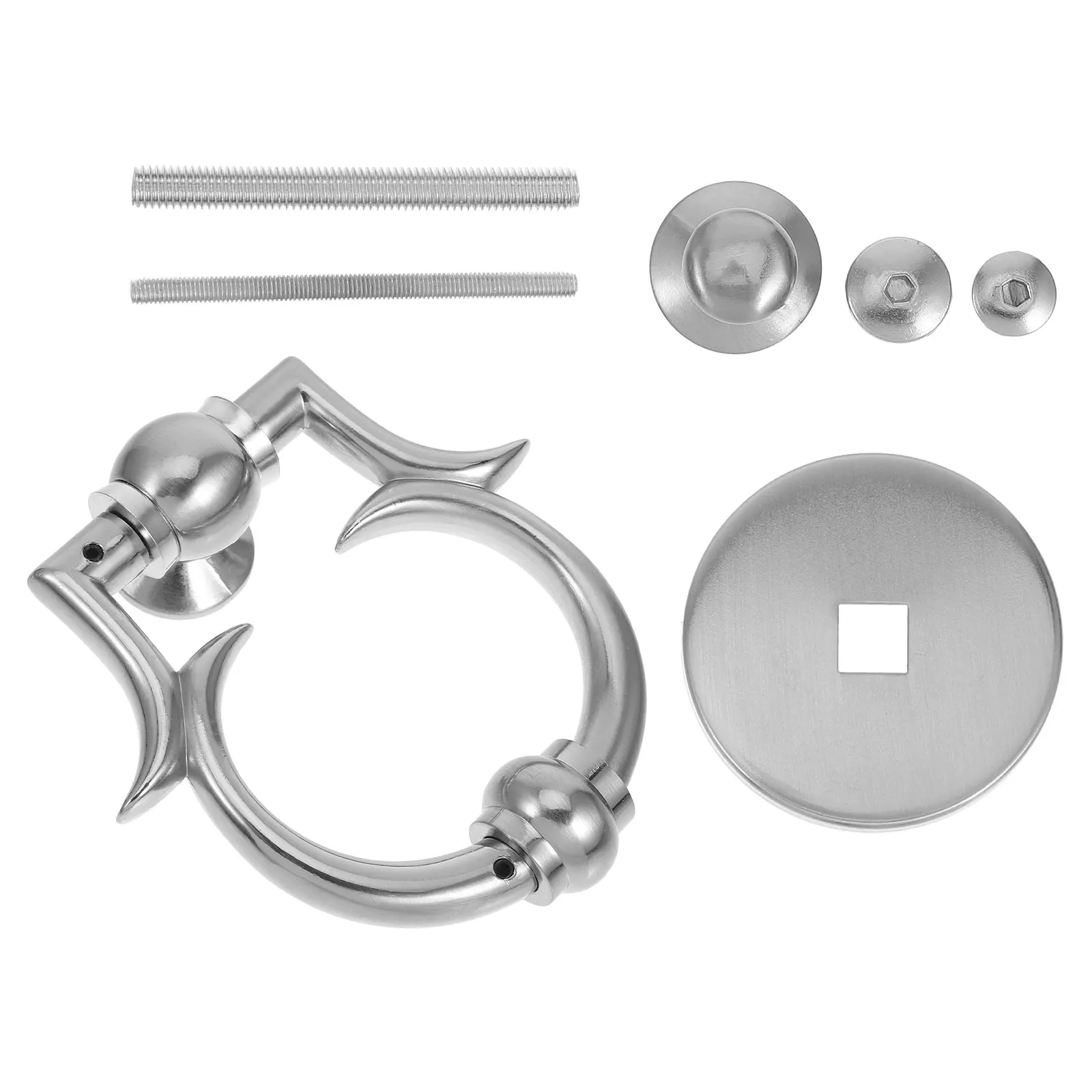 

Door Handles Knocker Gate European Front Puller Open The Silver Knocking Part Supply