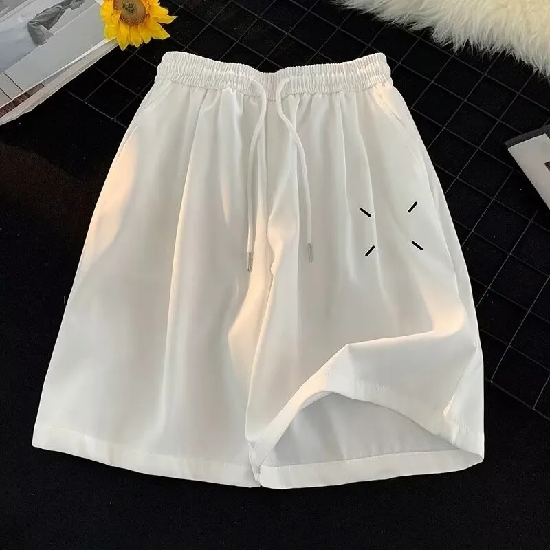 

【 M-8XL 】Men's Minimal Line Print Casual Shorts Elastic Waist Summer Streetwear Shorts