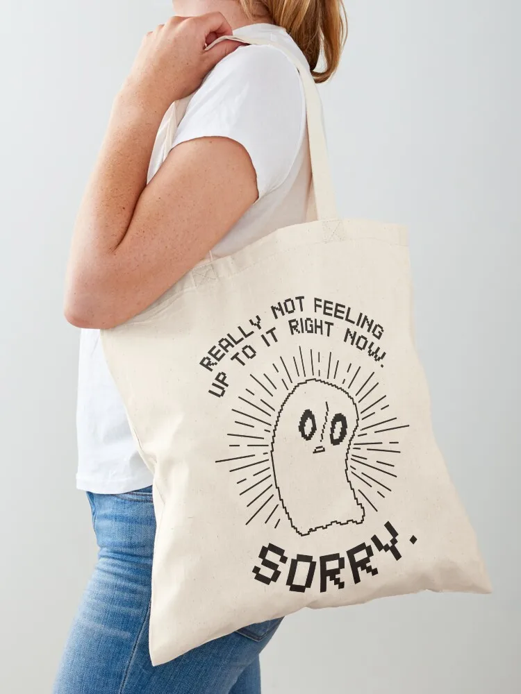 

Napstablook Not Feeling Up To It Tote Bag tote bag screen hand bag ladies personalized tote ecological bags