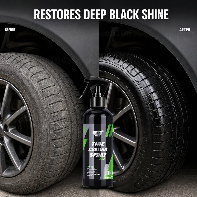 Car Tire Shine Coating Dressing Spray Long Lasting Gloss Waterproof Protector For Auto Rubber Wheel Sidewall
