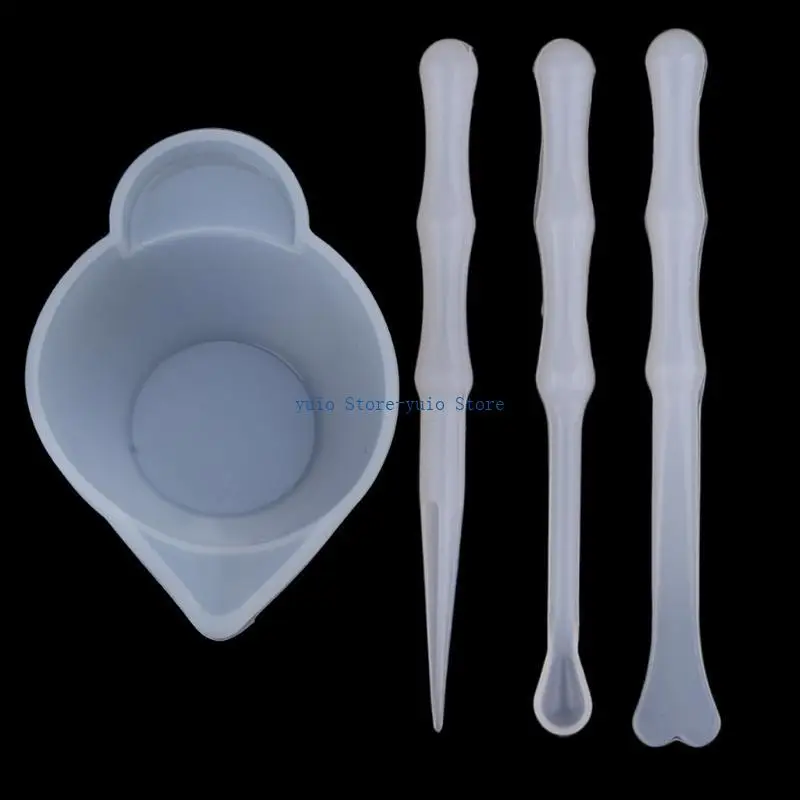 X7XB 6 قطع أكواب قياس سيليكون قابلة لإعادة الاستخدام، كوب خلط سيليكون غير لاصق #2