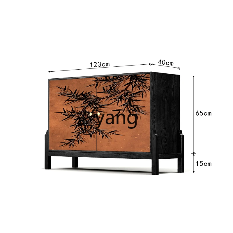 

LH new Chinese-style solid wood dining side locker light luxury entrance home storage cabinet