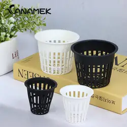 Cesta líquida sem solo crescer orquídeas, plantio Mesh Pot, copos hidroponia, Slotted Colonização Container, 2 em, 3 em, 10PCs