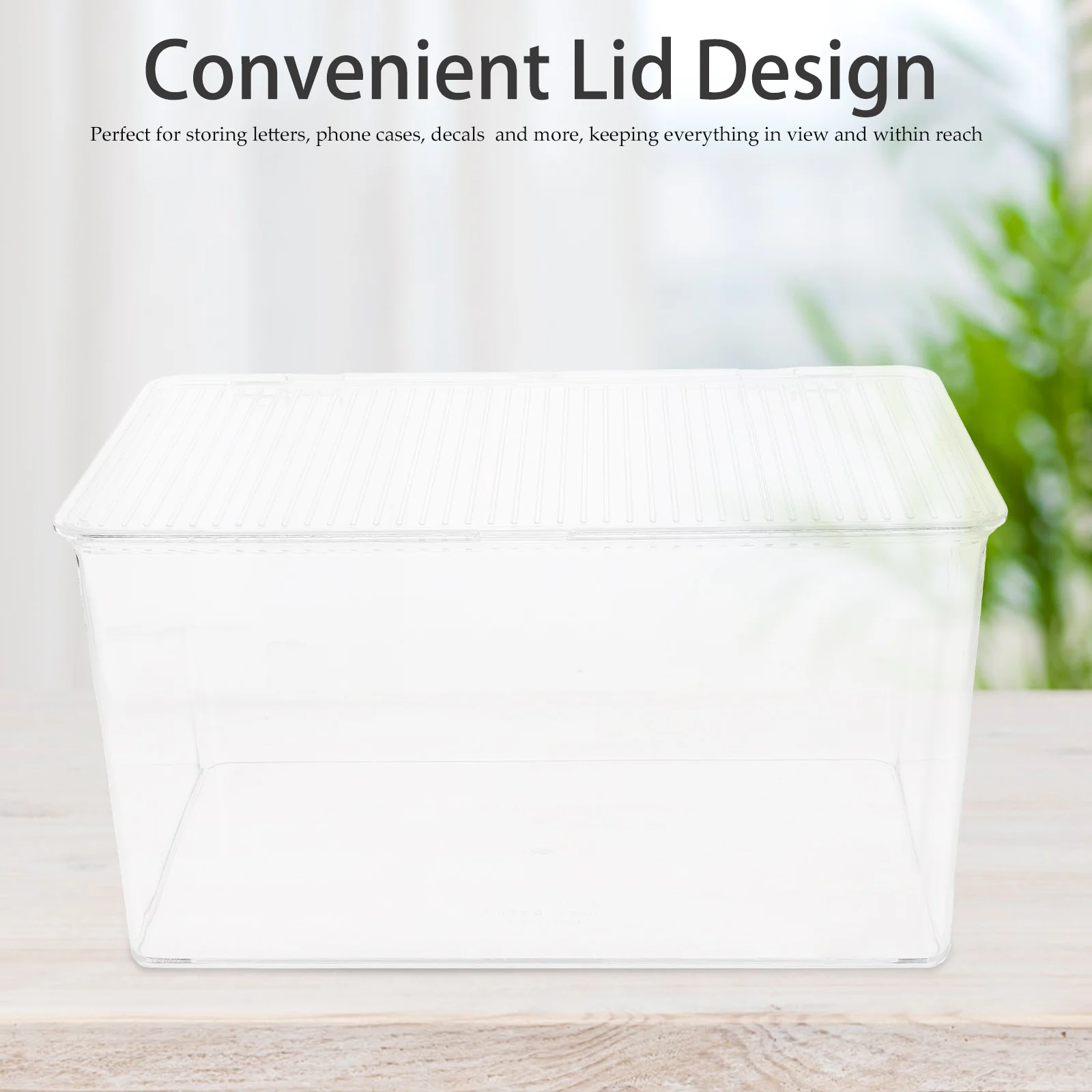 

Flip Top Storage Box Clear Pet Material Desktop Organizer For Home Office School Desk Sundries Makeup Pen Holder Plastic