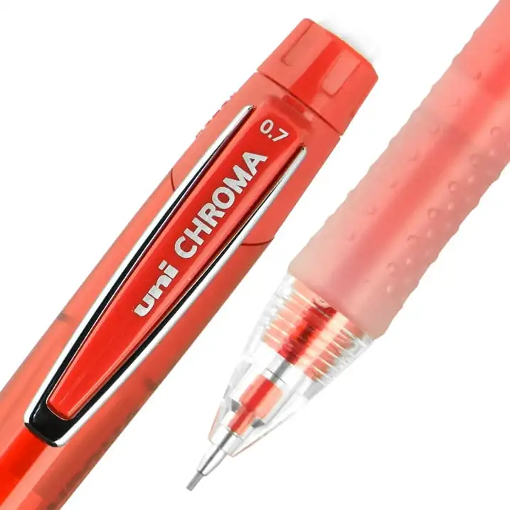 CHROMA Mechanical Pencil HB #2, Medium Point (0.7mm), Red, 12 Count