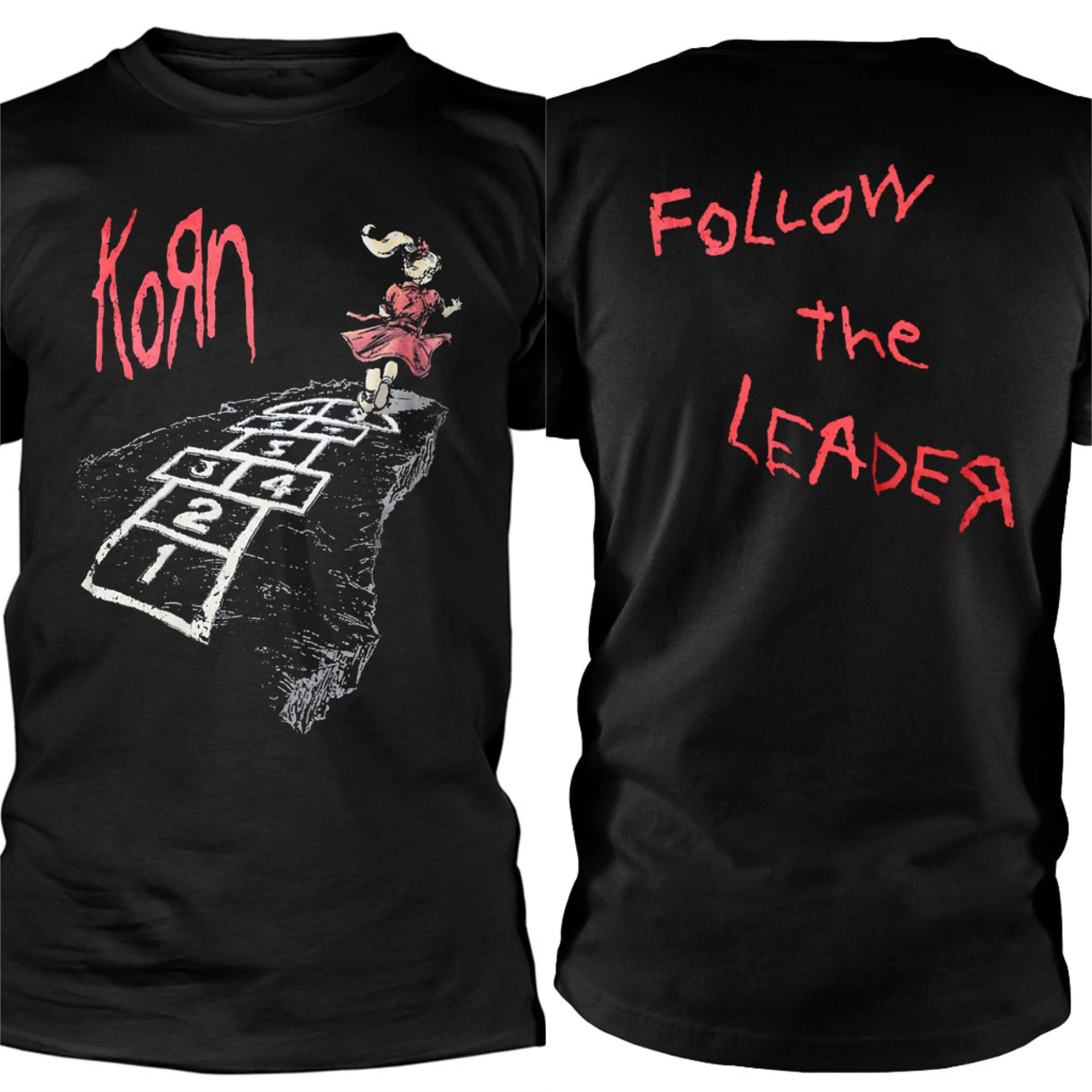 

Korn Follow The Leader T-Shirt Men Women Short Sleeve American Retro Band Tops Y2k T-shirt Streetwear Oversize Tees Men Clothes