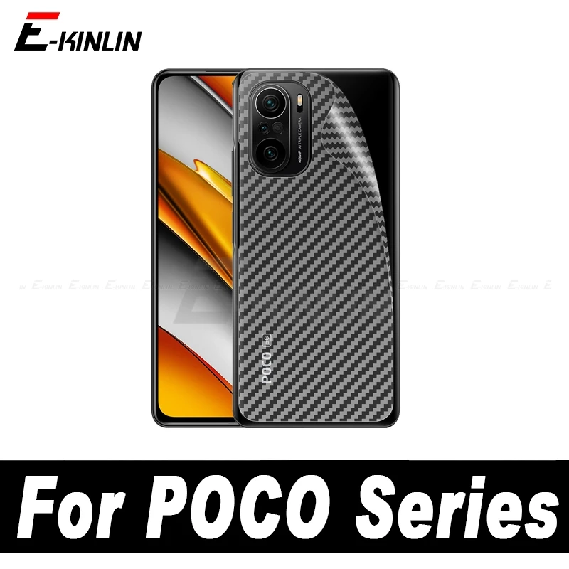 Soft 3D Carbon Fiber Back Cover Film For XiaoMi POCO F5 M6 M5 M5s X5 X4 M4 F3 F4 X3 GT M3 M2 F2 Pro F1 X2 Rear Screen Protector