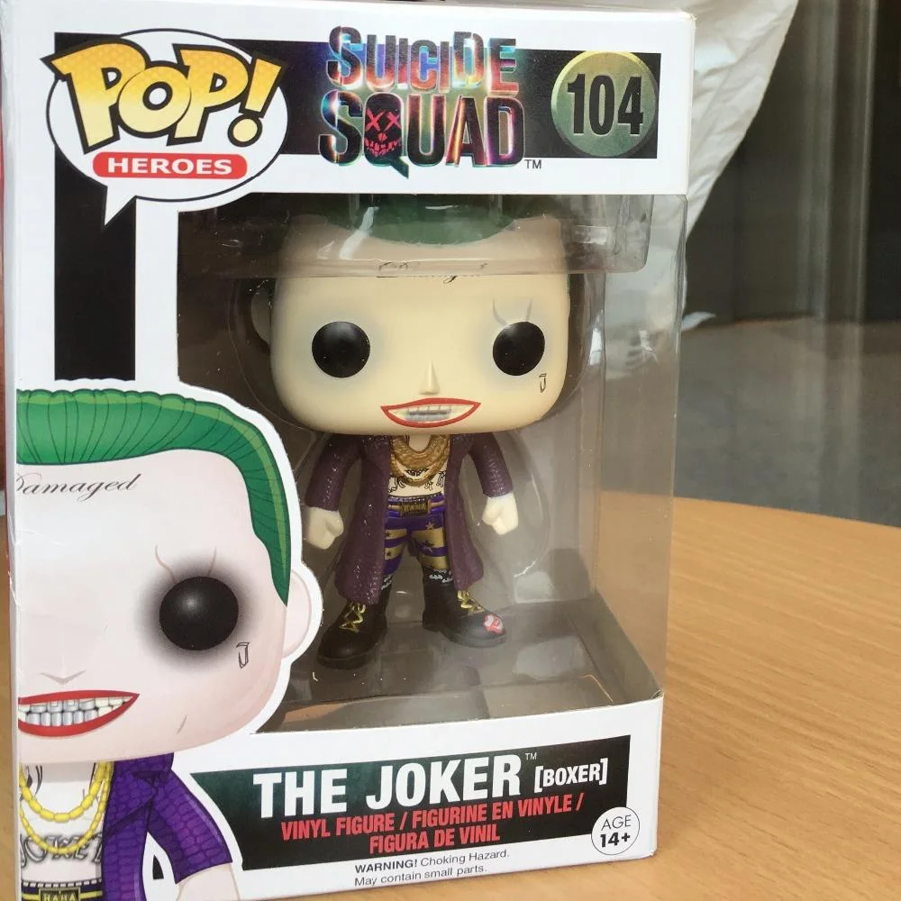 Funko Pop Suicide-Squads Jokers # 104 دكتور هارلين # 135 هارلي # 105 كوين # 108 ألعاب شخصيات الحركة هدايا دمى الفينيل لأبطال Pop-DC