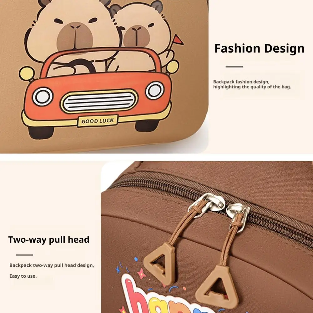 Niedlicher Capybara-Kinderrucksack für den Kindergarten |   Cartoon-Tier-Schultasche für Jungen und Mädchen |   Leichte kleine Büchertasche, wasserdicht