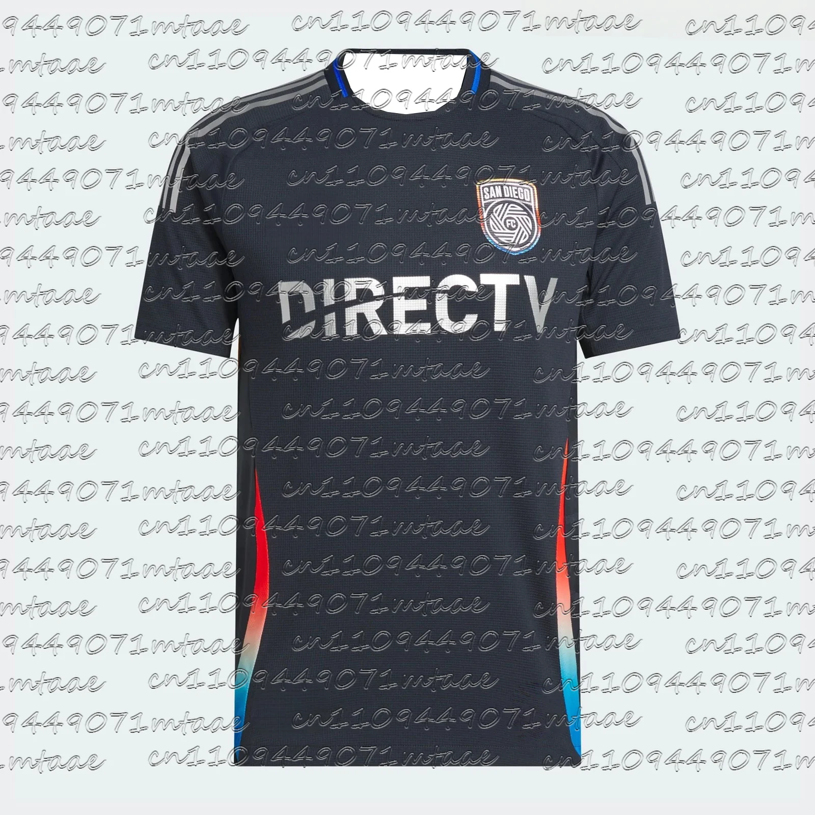 Camiseta de Fútbol para Hombre del San Diego FC 2025/26, Versión Aficionado, Color Azul Marino Oscuro, Rojo y Azul Degradado