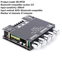 ZK-MT21 Bluetooth-compatible 2.1 Channel Bass Power Subwoofer Amplifier Board AUX 12V 24V Audio Stereo for Home Theater Speaker