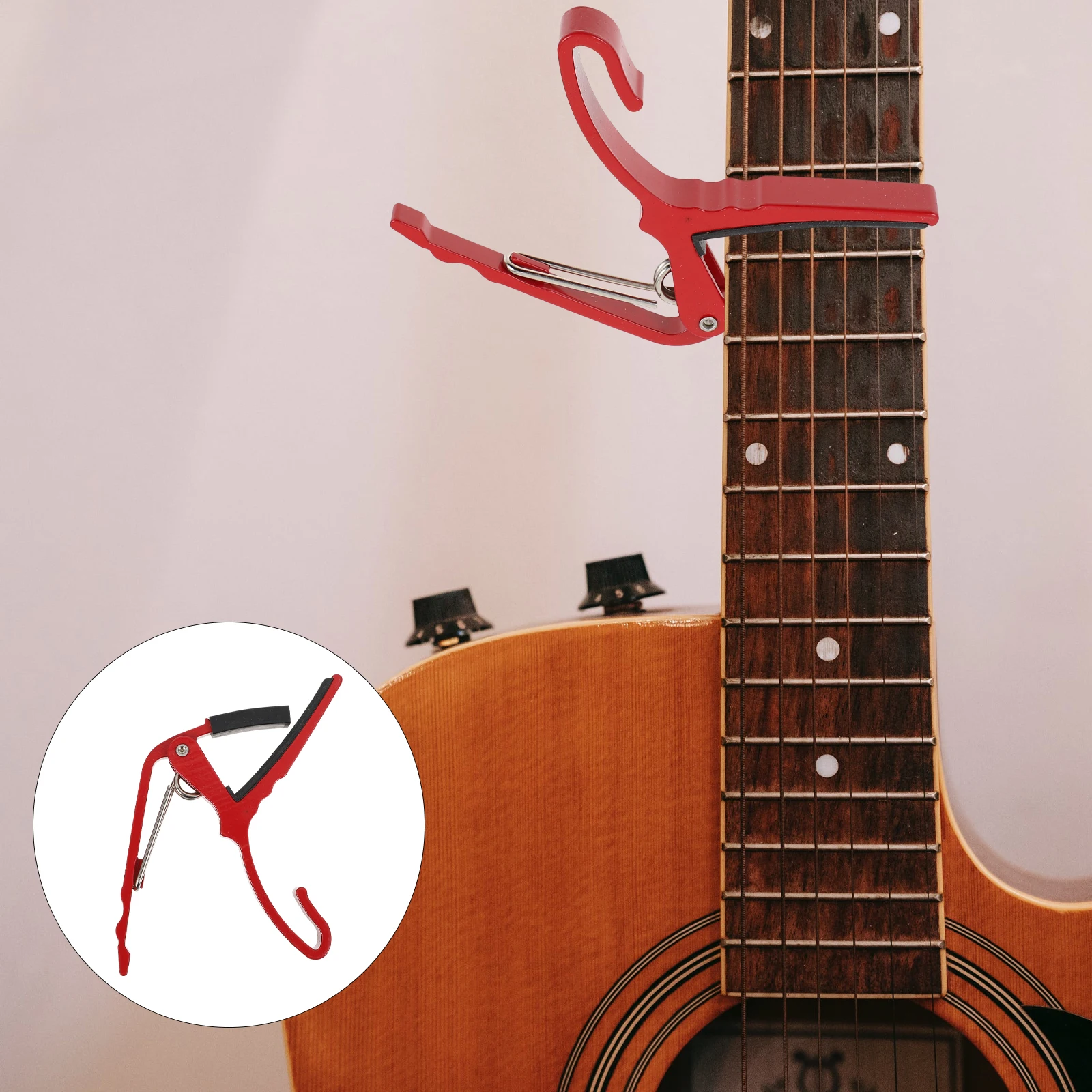 

2 Pcs Capo Guitar Accessory Gadget Acoustic Electric Fixture Tuner Red Changing Clamp