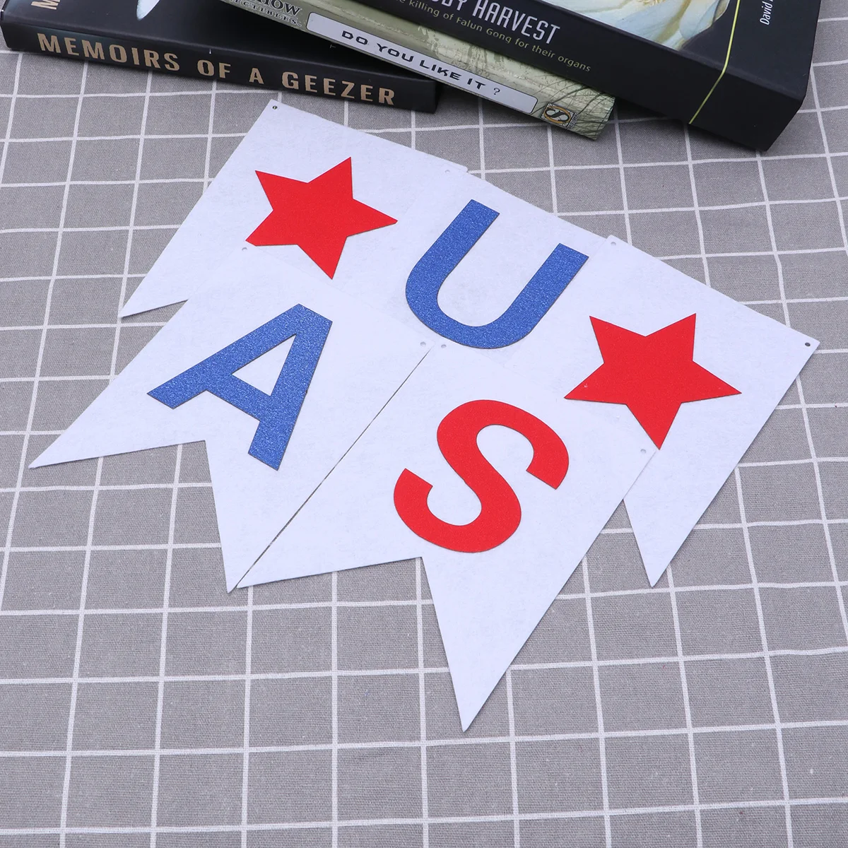 

USA 2M Day Banner Patriotic Hanging Decorations Felt Fourth of July 4Th Of July Star Banner Star Design