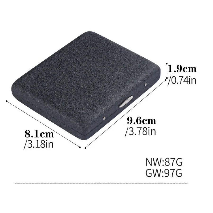 Black Matte Textured Iron Cigarette Case: Simple And Durable for Coarse And Medium Cigarettes