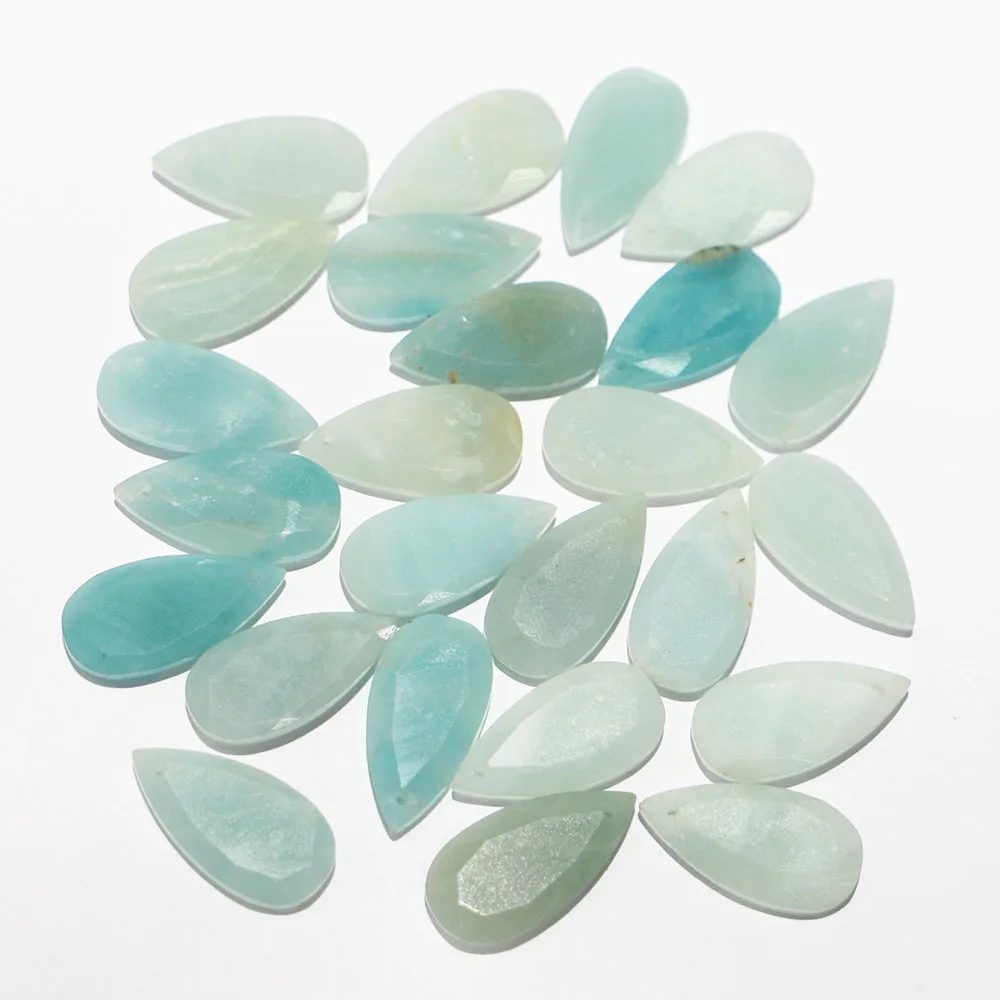 Fashion Natural Stone Amazons Faceted Water Drop Shape Necklace Pendant Loose Bead Jewelry Making DIY Bracelets Accessories 8Pcs