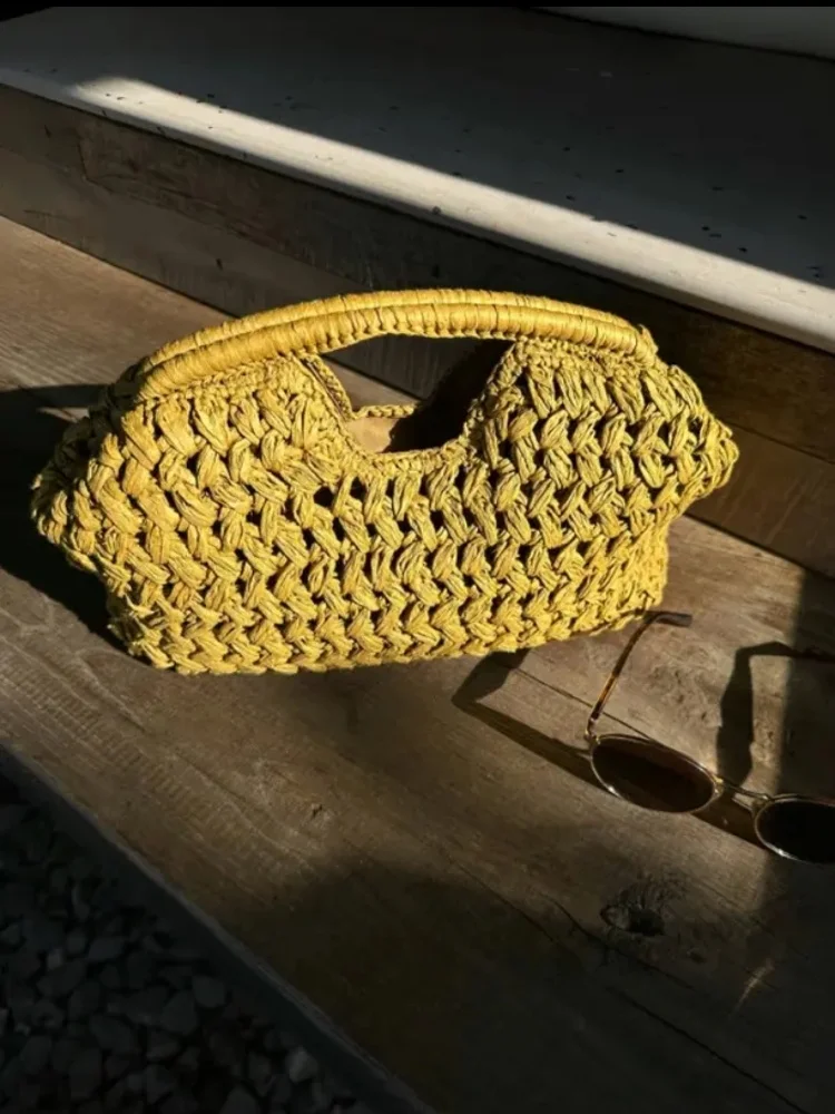 2025 여름 여성 밀짚 핸드백 레저 보헤미안 스타일 숄더백 크로스백 다용도 라탄 비치 밀짚 가방