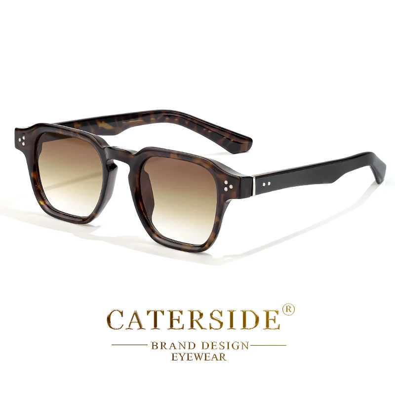 CATERSIDE Vierkante mode-zonnebril Heren Core Insert Temple Luxe merk zonnebril Dames Reizen Strandfeest Festival Geschenken