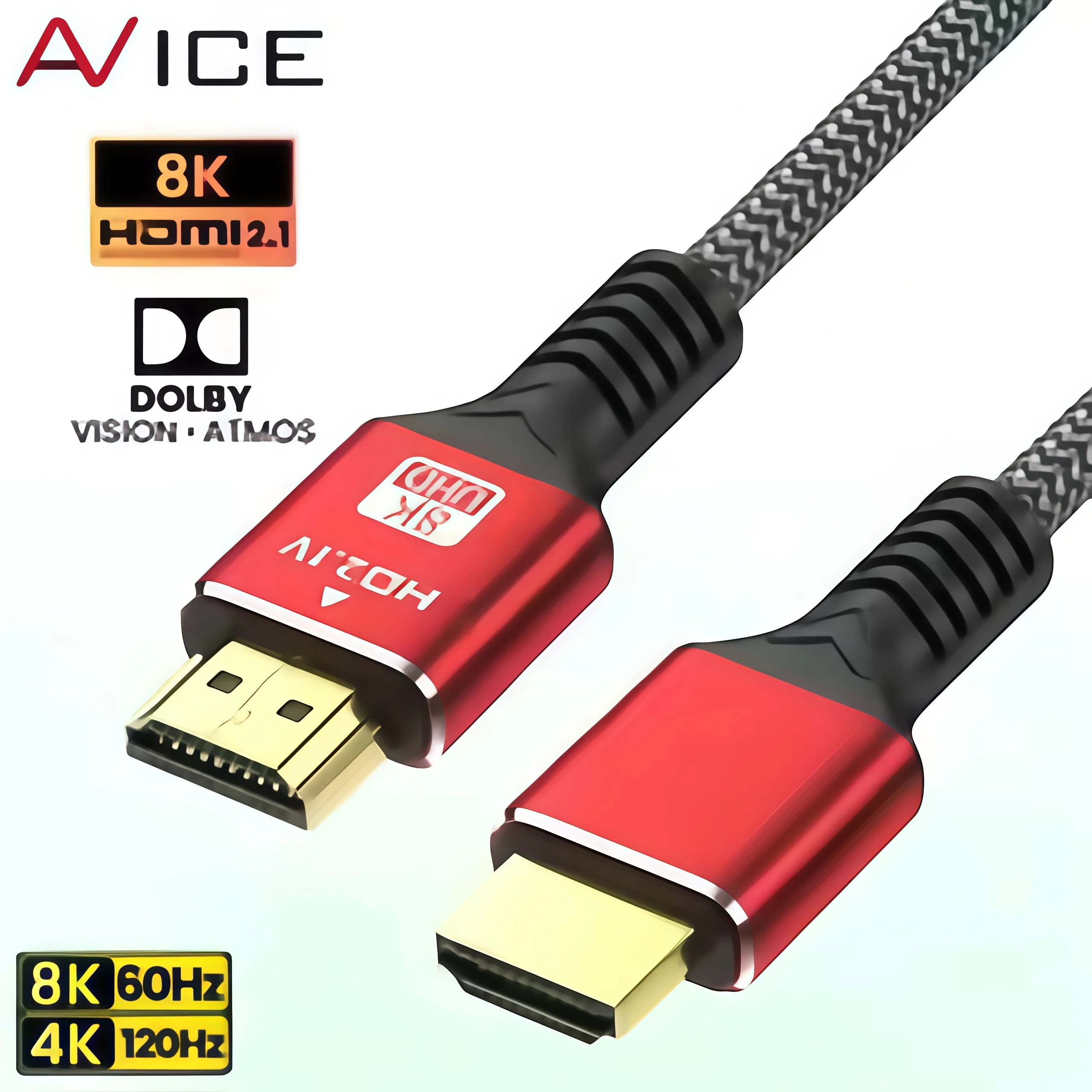 8K Ultra High Speed HDMI Cable 2.1, 48Gbps 1M/1.5M/2M, Support 8K@60Hz 4K@120Hz, eARC and Dolby Vision, Compatible with PS5 image 2