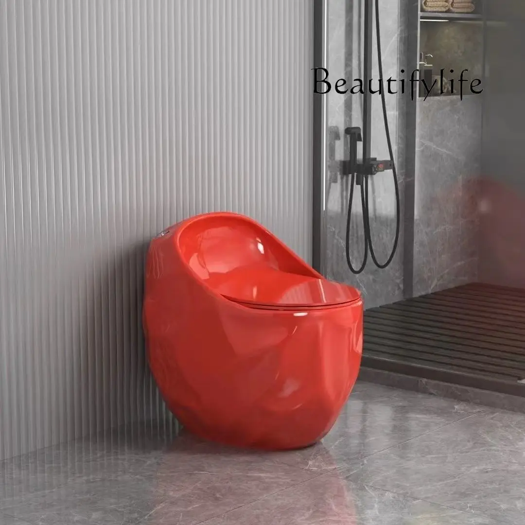 Color round toilet personalized creative siphon ordinary toilet oversized pipe egg shape