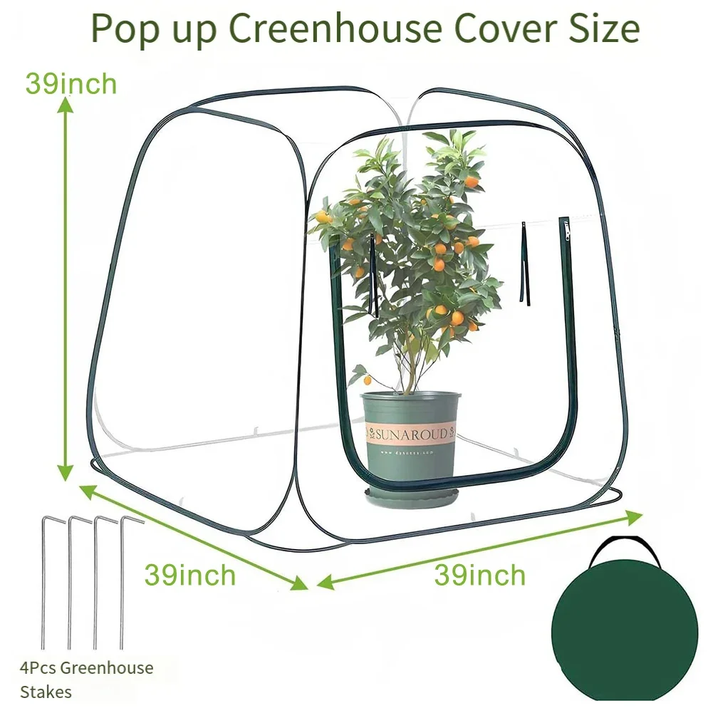 2026 New Transparent Pop= Up Greenhouse For Outdoor Indoor Garden Winter Plant Protection Large Space Insulation Cover