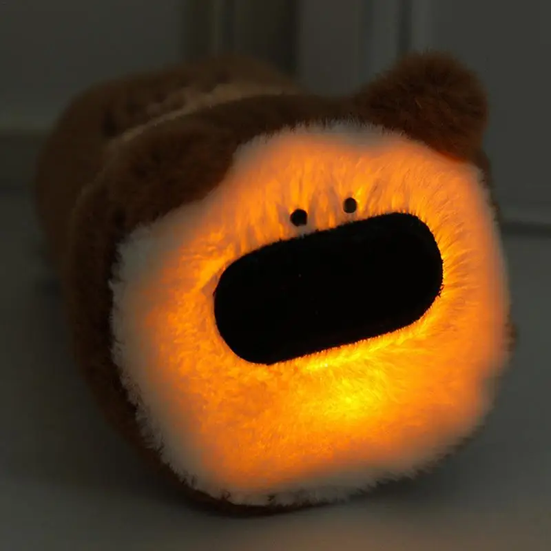 Perro de peluche iluminado, Animal de peluche brillante, muñeca de dibujos animados portátil, juguetes para perros ligeros para acampar, senderismo, escalada