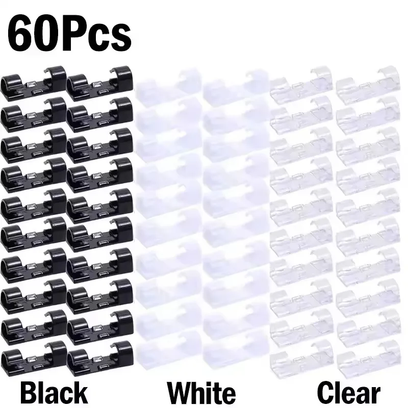 Kabelclips Organizer Drop Wire Holder Snoerbeheer Zelfklevende kabelmanager Vaste klem Draadhaspel voor thuiskantoor Auto