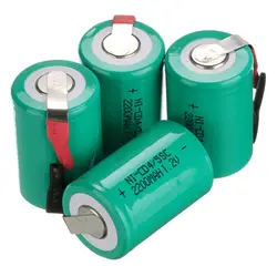 4PCS 2200mAh 4/5 SC Ni-CD Battery 1.2V Sub C batteries with tab for Power Tools