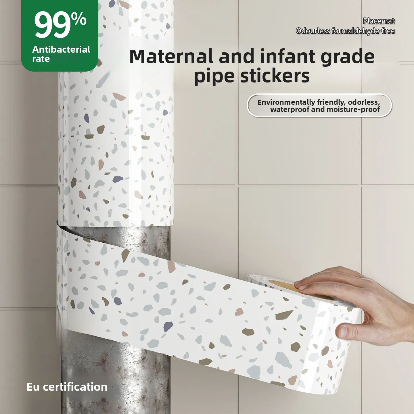 

Kitchen Decorative Stiers Self Adhesive Drain Pipe Rust Proof l Gas Pipe Beautin Fake Marble Stiers