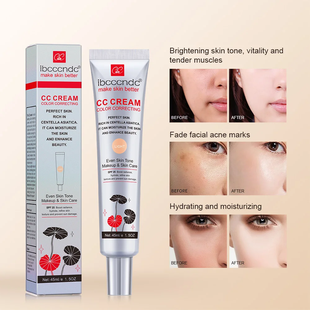 Color Correcting CC Cream Moisturizing Waterproof Anti-sweat Makeup Before Concealer Lasting Women Makeup Change CC Cream