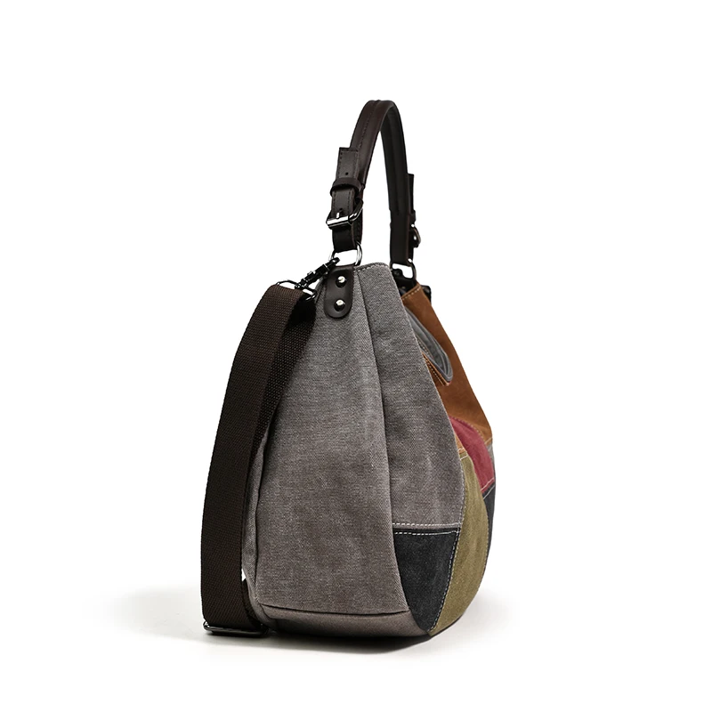 ألوان المرقعة أضعاف عادية حمل الخفيفة المحمولة المرأة حقيبة الكتف Crossbody حقيبة قماش قنب للنساء الإناث بولسا الأنثوية