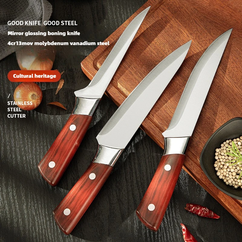 Stainless Steel Cow and Sheep Cutting Knife, Pig Specific Bone Cutting Knife, Pointed Knife, Meat Cutting Kitchen Knife.