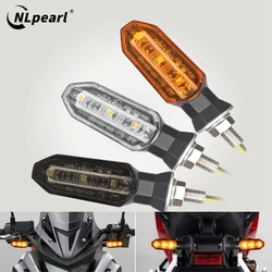 NLpearl 8mm Mini Motorcycle LED Turn Signals Amber Flowing Water Turn Signal Indicator Lamp Moto Flashing Blinker Accessories