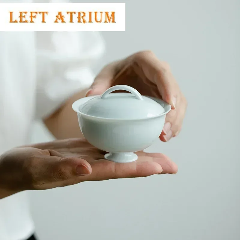 110ml Boutique té de cerámica azul brumoso Tureen Chiense Consenso tazón de té con tapa Circular té remojo Gaiwan Kung Fu Teaset regalo