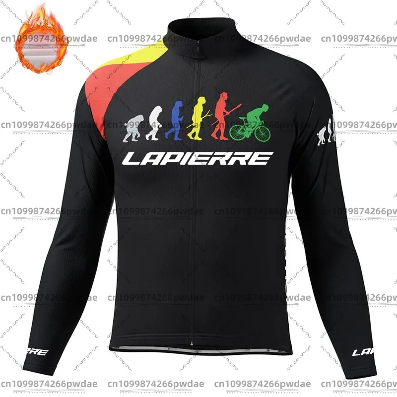 Picture 6: Lapierre Men's Winter Fleece Thermal Cycling Jersey Outdoor Road Cycling Jersey Set Bibs Bib Straps Pants Cycling Jersey