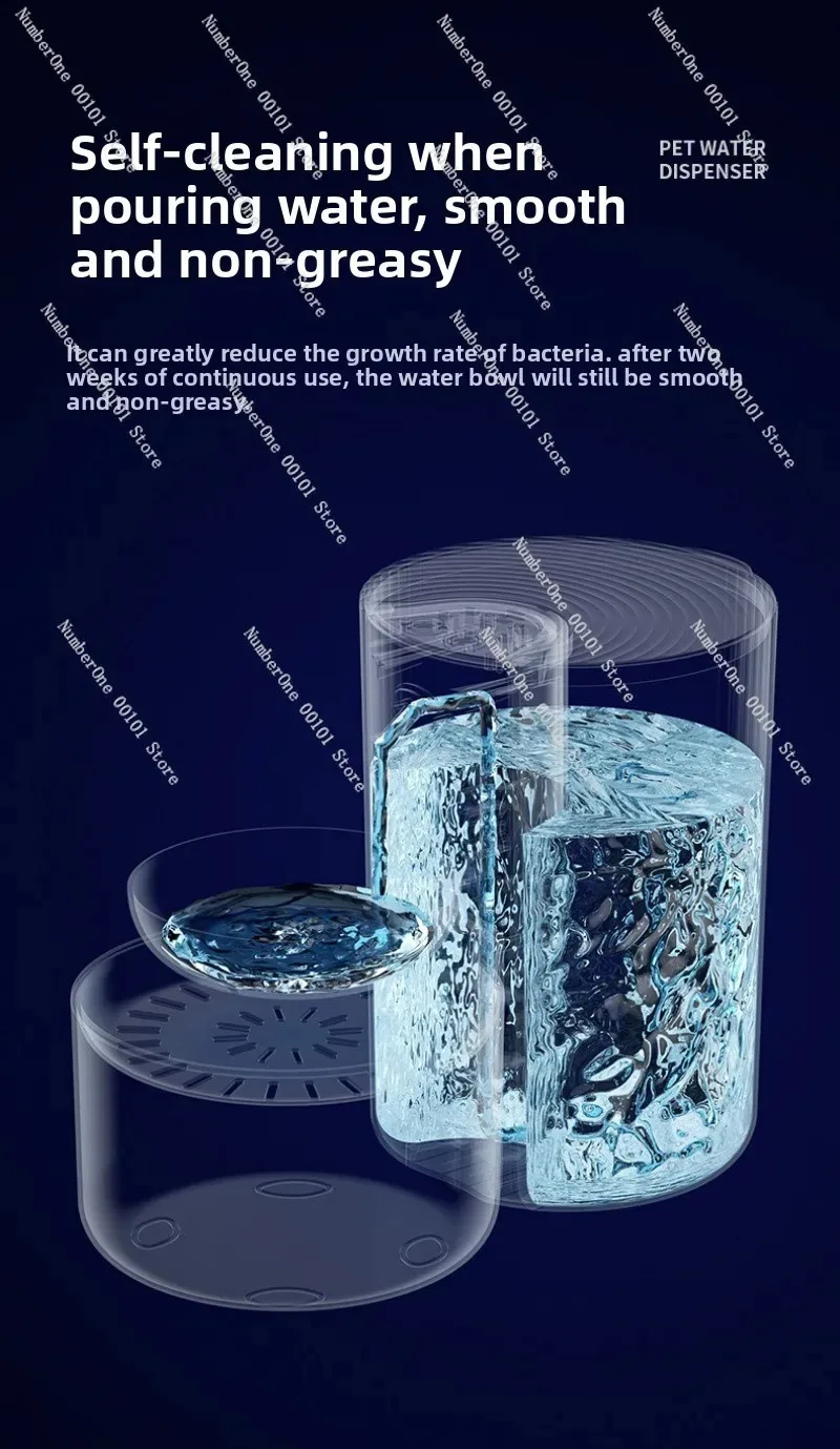 Smart Pet Water Fountain 3L, Filtration Debris Separation & Tilted Bowl, Automatic Cat Dog Dispenser