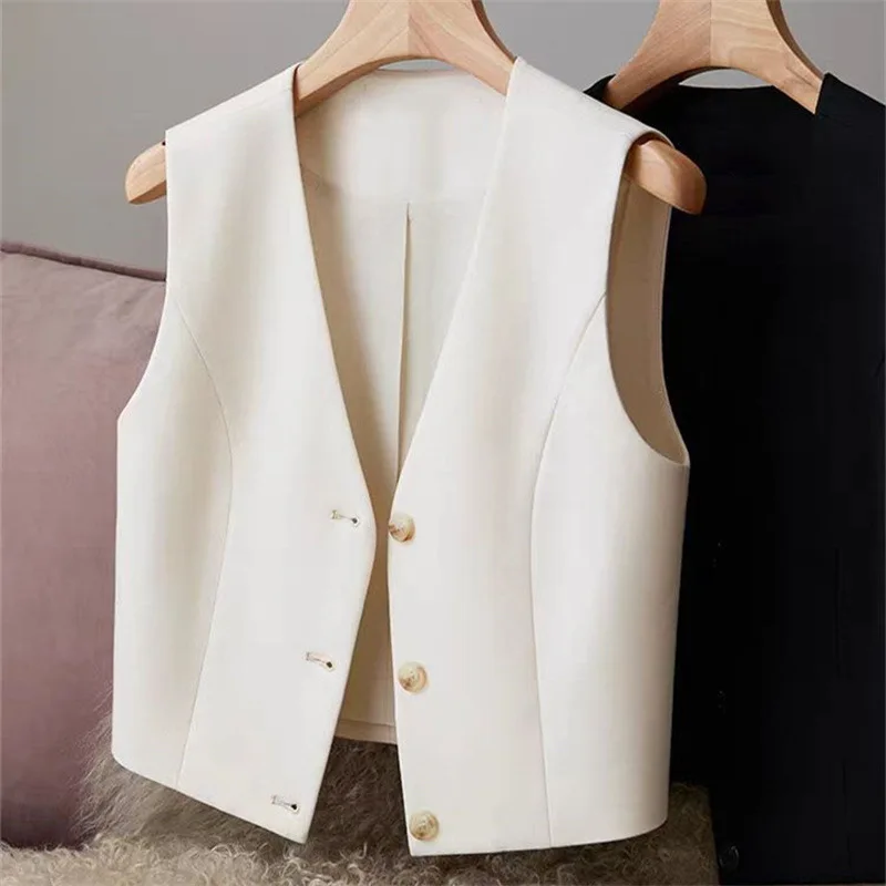

New Women's Vest Coat 2026 Spring Autumn Design Sense Sleeveless Ladies Suit Vest Jacket Loose Casual Lady Blazer Waistcoat