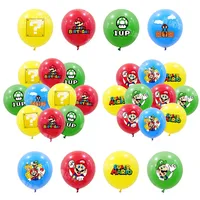 10Pcs Mario Bros Balloon Set Kawaii Anime Figure Balloons Kids Happy Birthday Party Decoration Supply Kids Toys Gifts