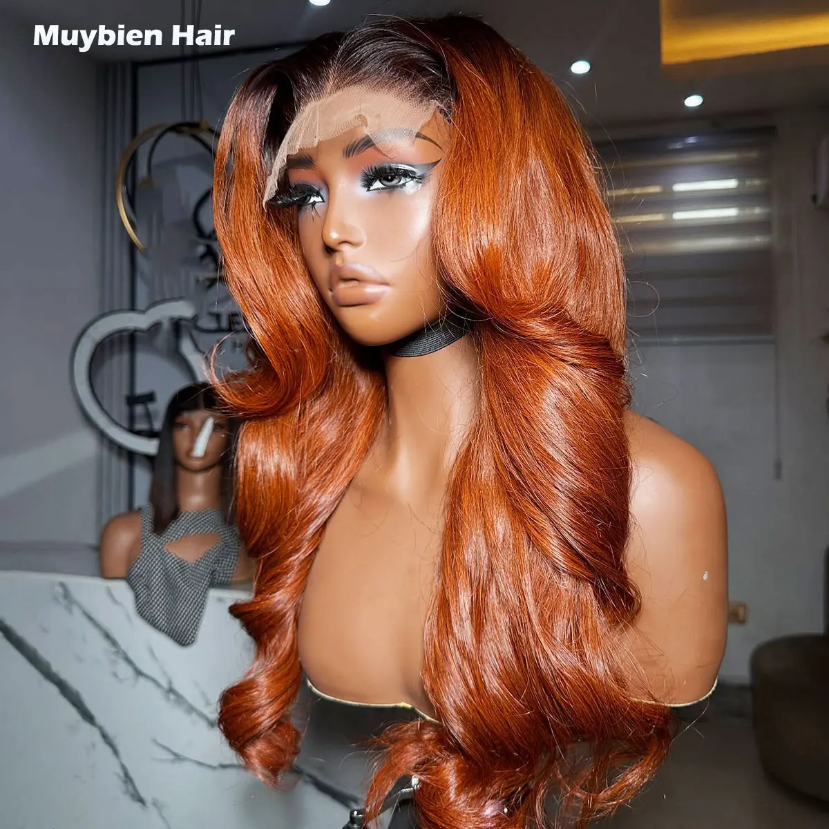 Ombre Orange Body Wave Lace Front Wig 13x6 HD Lace 100% Human Hair Glueless Wear and Go 5by5 HD Lace Closure Wig Pre-Plucked