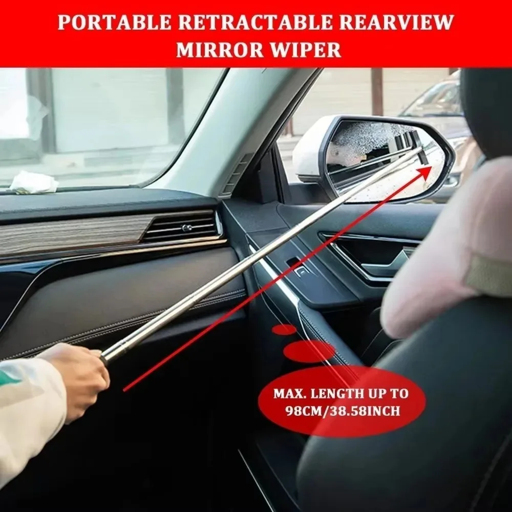 goodLimpiaparabrisas retráctil para espejo retrovisor  coche, cepillo ajustable para espejo retrovisor  puerta  coche, limpiap