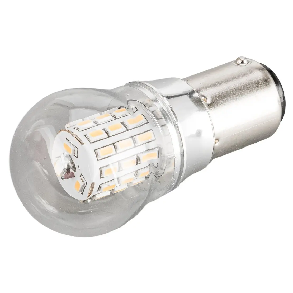 Warm White LED Car Turn Signal Reverse Light Double Contact Bayonet Bulb BA15D 1157 10-30V