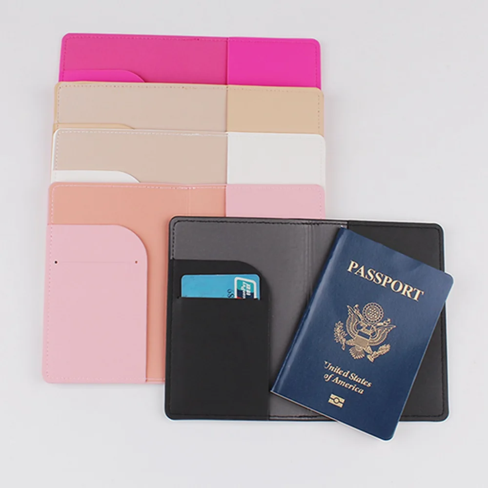 Funda de pasaporte de cuero Pu para hombre y mujer, patrón de corona, identificación de viaje, tarjeta de crédito, soporte para pasaporte, paquete de billetera, monedero, bolsa